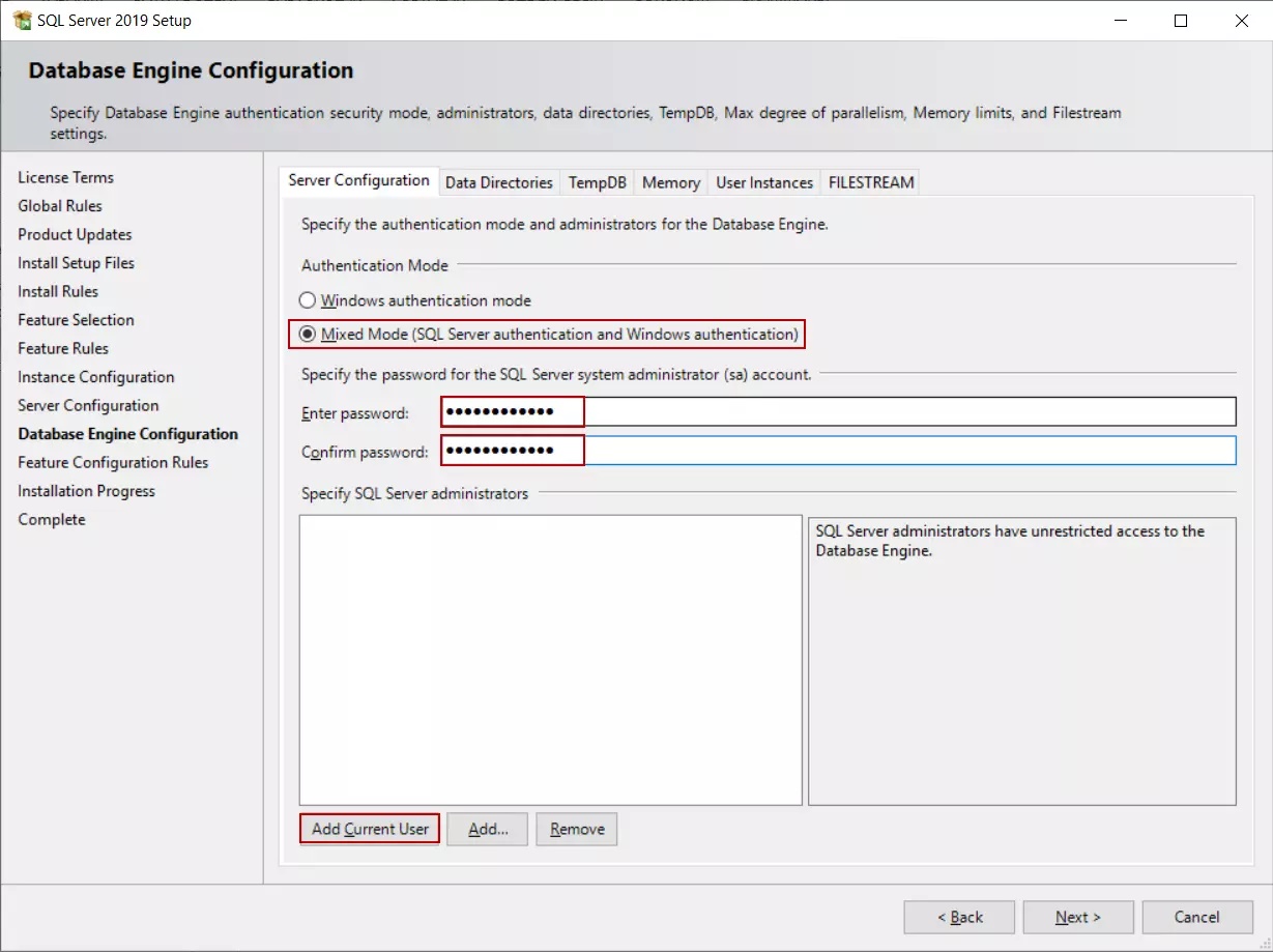 Cài đặt SQL Server - bước 10