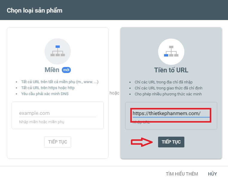 Khai báo để website được index trên Google Search Console