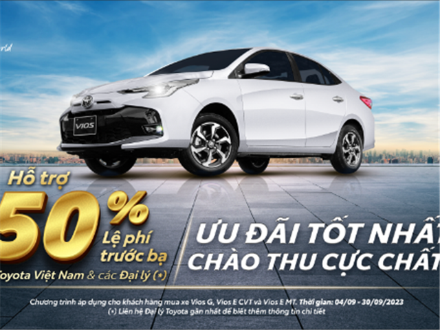 Chương trình khuyến mại từ hệ thống Đại lý Toyota dành cho xe Vios trong tháng 9/2023