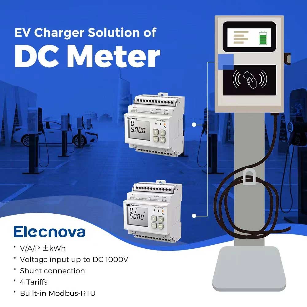 Đồng hồ đo DC bộ sạc EV gắn thanh ray DIN PD195Z-CD31F