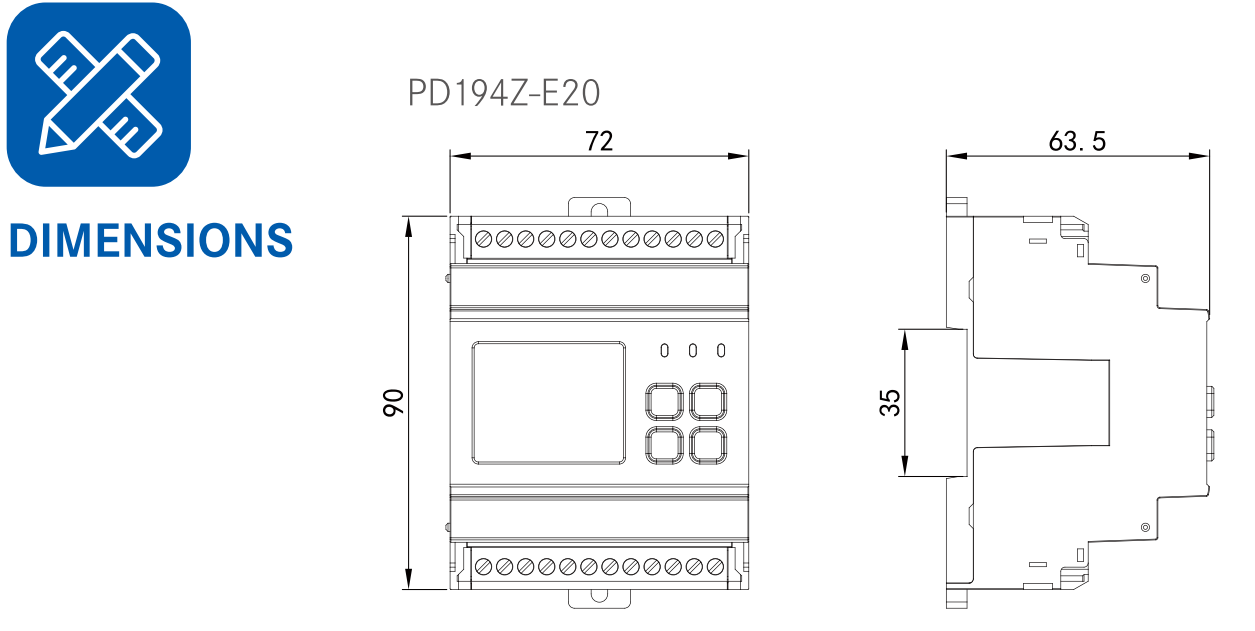 Đồng hồ giám sát mạch đa kênh 3 pha PD194Z-E20