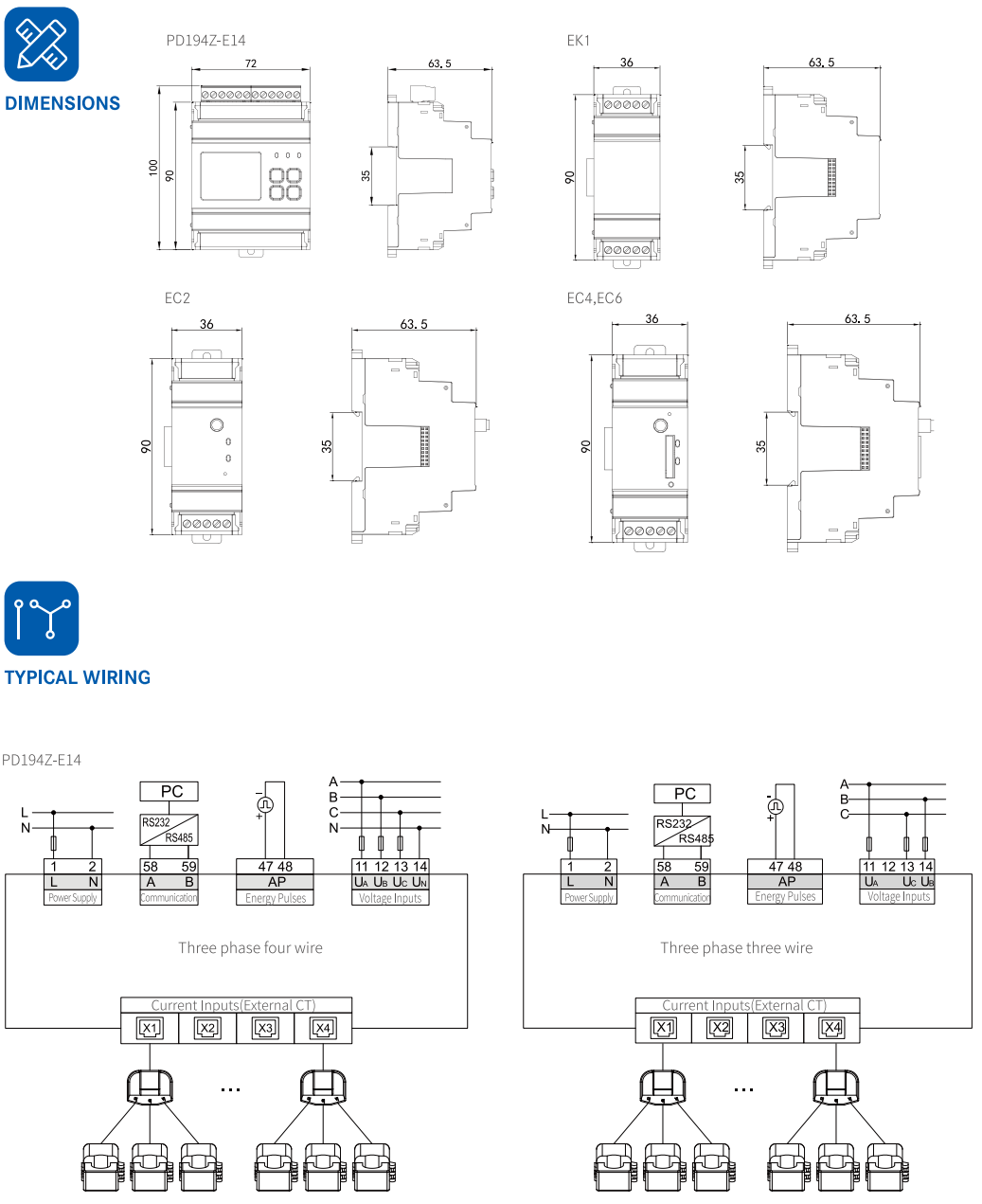 Đồng hồ giám sát mạch đa kênh PD194Z-E14